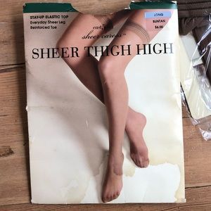 Vintage East 5th sheer thigh highs | suntan | Sz Long